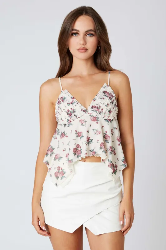 Floral Asymmetrical Hem Top sold by Cotton Candy LA