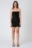 Strapless Rosette Satin Mini Dress sold by Cotton Candy LA