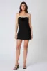 Strapless Rosette Satin Mini Dress sold by Cotton Candy LA