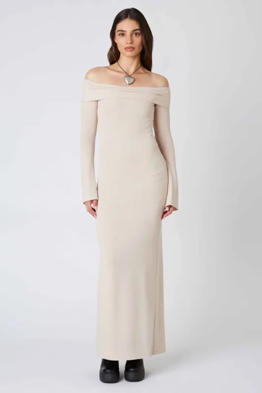 Long Sleeve Off the Shoulder Maxi Dress sold by Cotton Candy LA