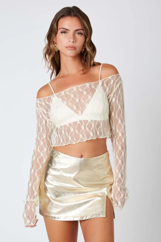 Floral Lace Cropped Top sold by Cotton Candy LA
