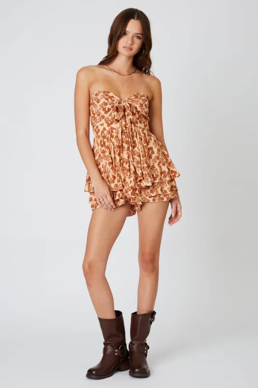 Strapless Floral Smocked Romper sold by Cotton Candy LA