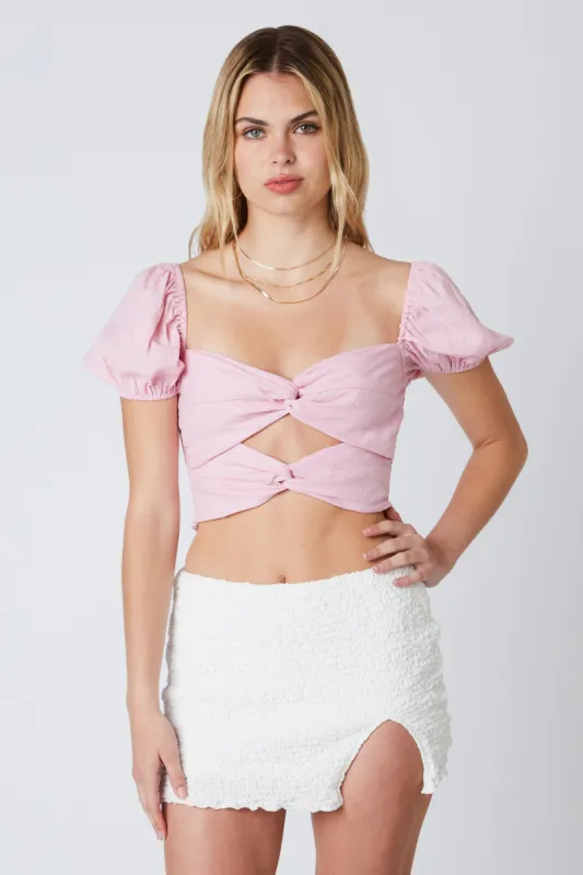 Twisted Puff Sleeve Top sold by Cotton Candy LA