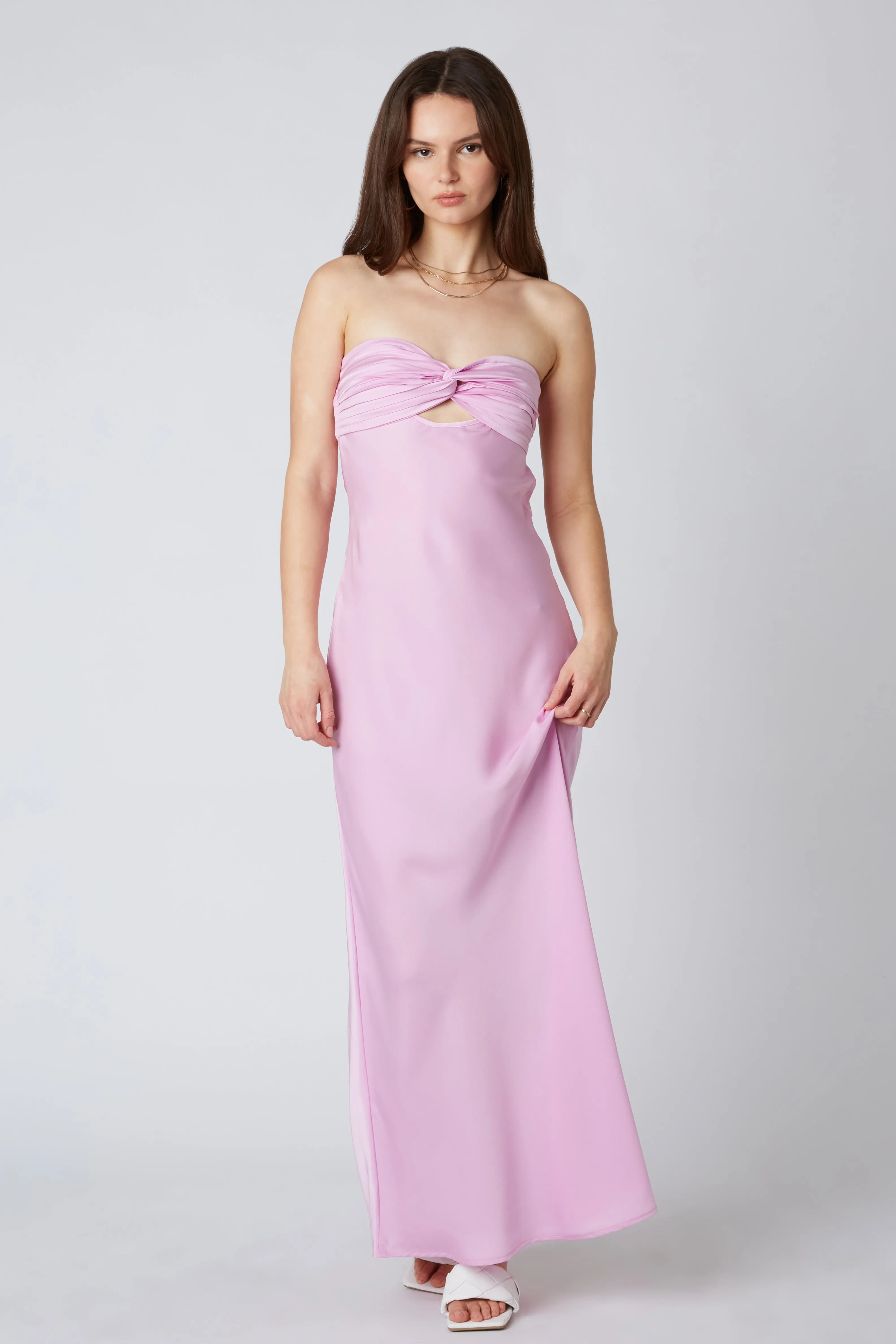Strapless Satin Maxi Dress sold by Cotton Candy LA