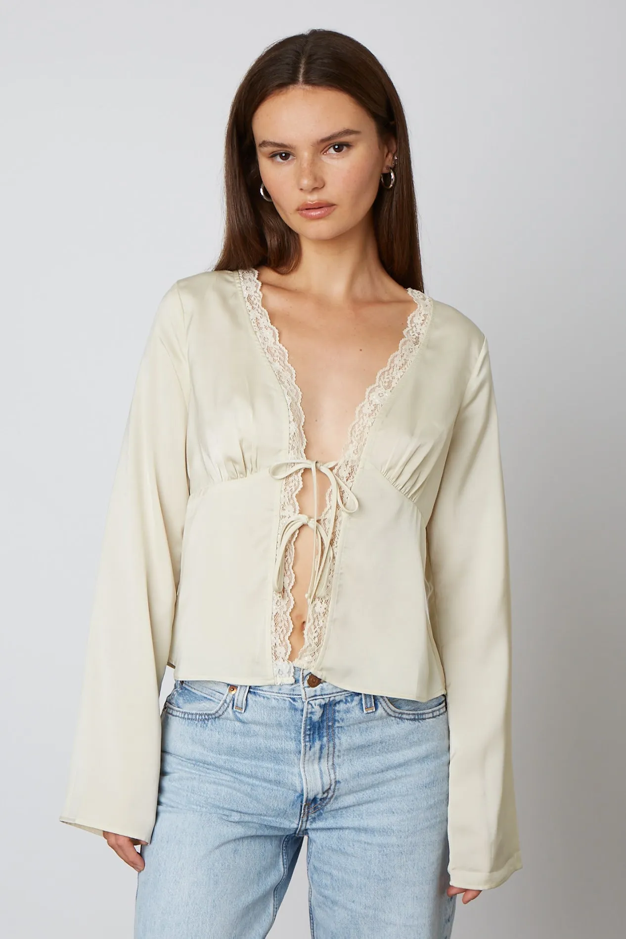 Satin Tie-Front Top sold by Cotton Candy LA product image thumbnail 5