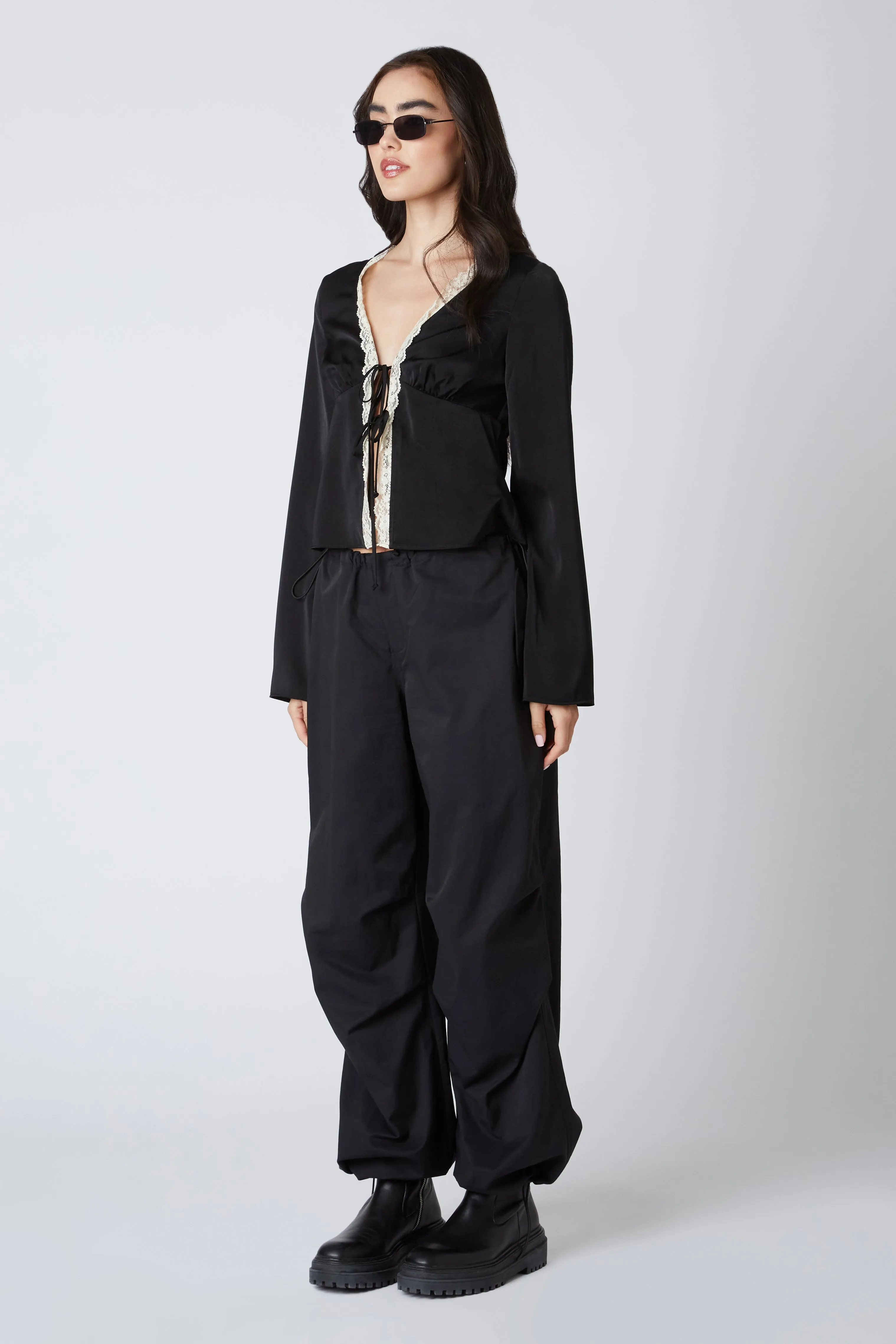 Satin Tie-Front Top sold by Cotton Candy LA product image thumbnail 3