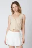 Linen Cropped Vest sold by Cotton Candy LA