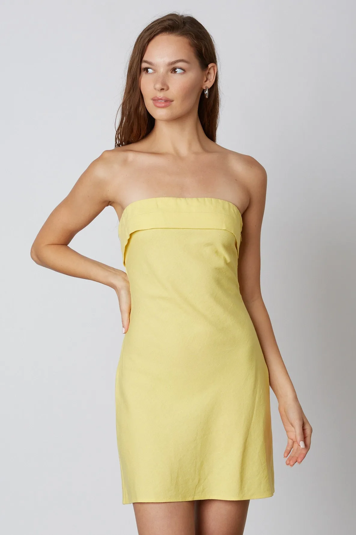 Strapless Linen Mini Dress sold by Cotton Candy LA