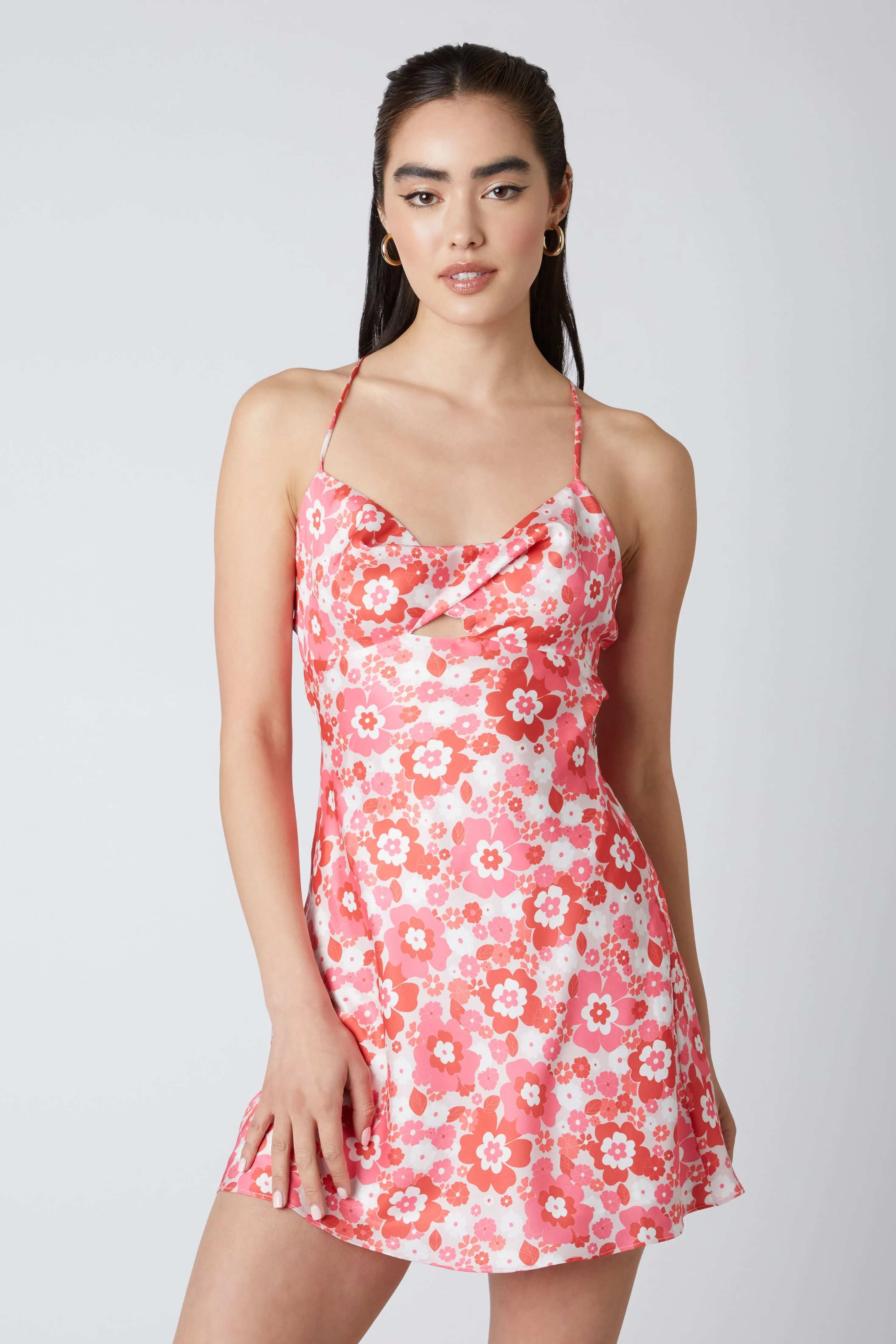Floral Halter Bias Mini Dress sold by Cotton Candy LA product image thumbnail 2
