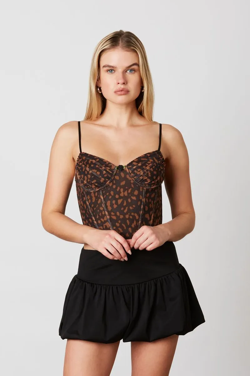 Leopard Mesh Bustier Top sold by Cotton Candy LA