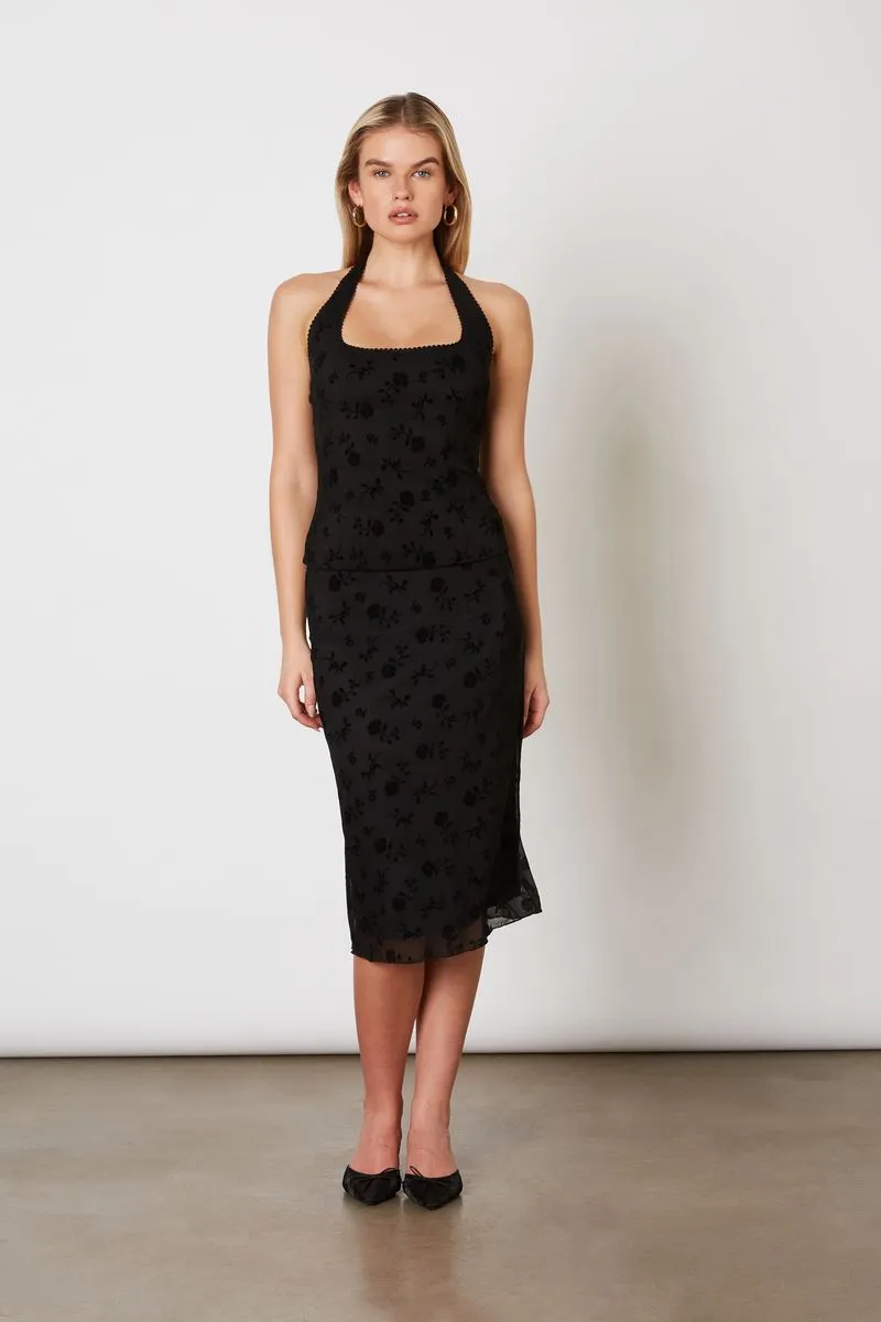 Flocked Velvet Mesh Midi Skirt sold by Cotton Candy LA