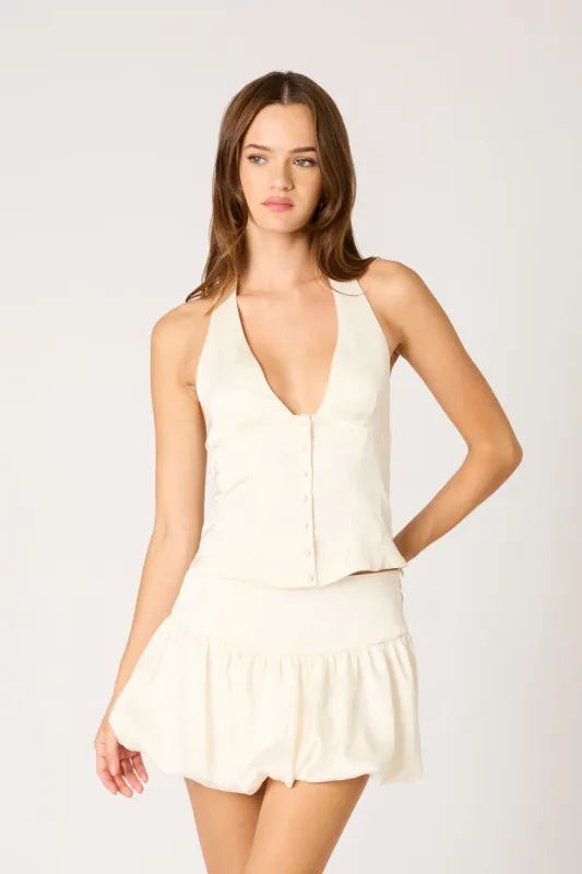 Tuxedo Satin Halter Top sold by Cotton Candy LA
