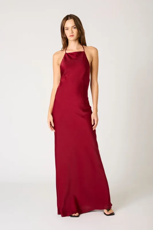 High-Neck Cowl Back Gown sold by Cotton Candy LA
