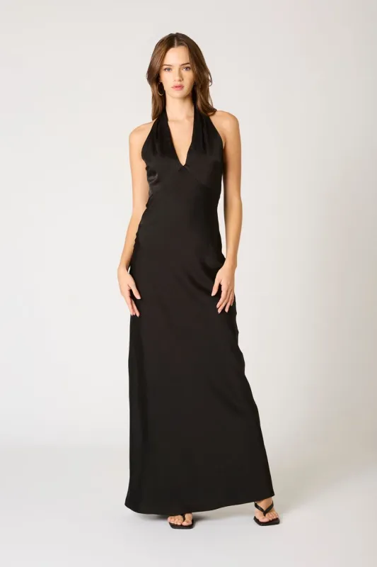 Plunge Halter Bias Gown sold by Cotton Candy LA