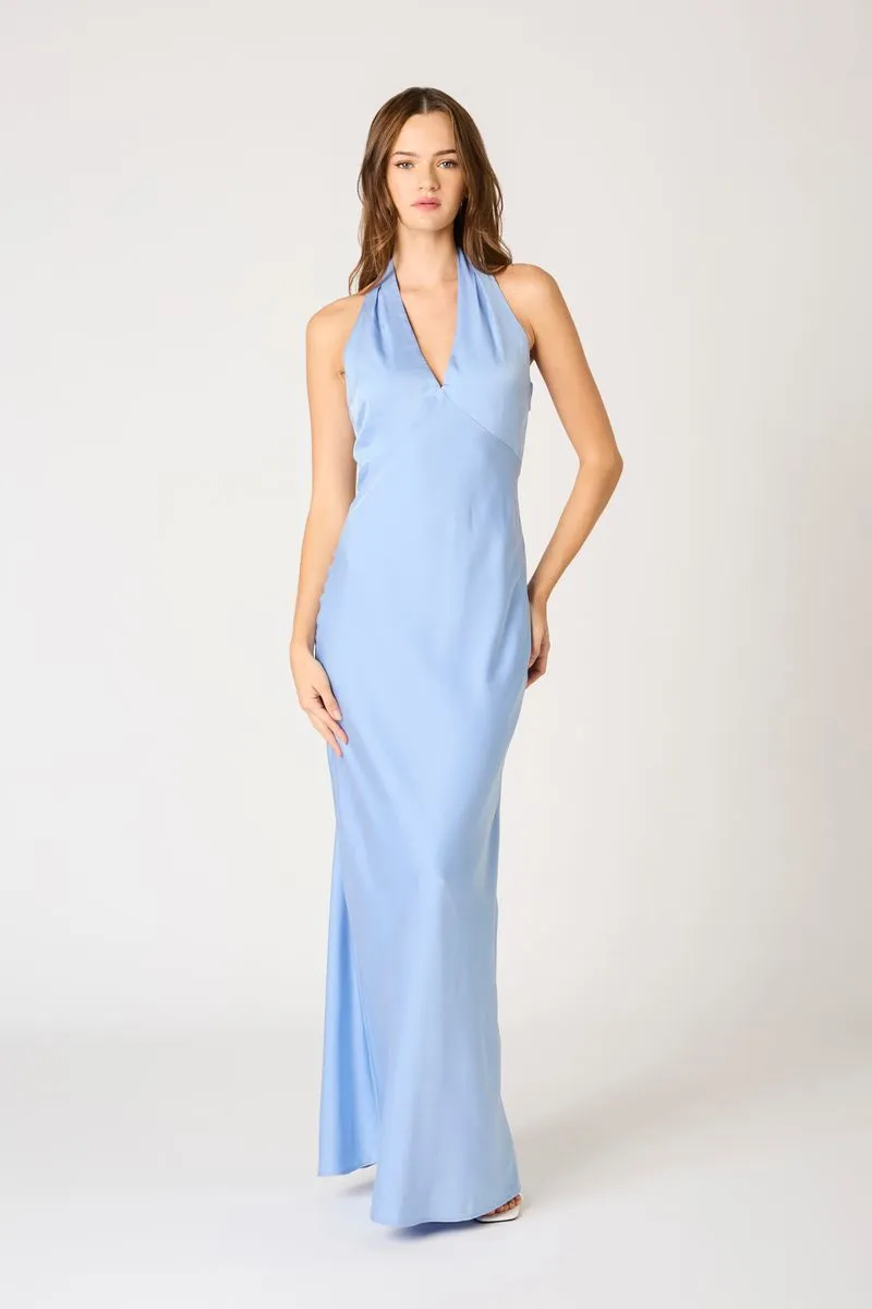 Plunge Halter Bias Gown sold by Cotton Candy LA