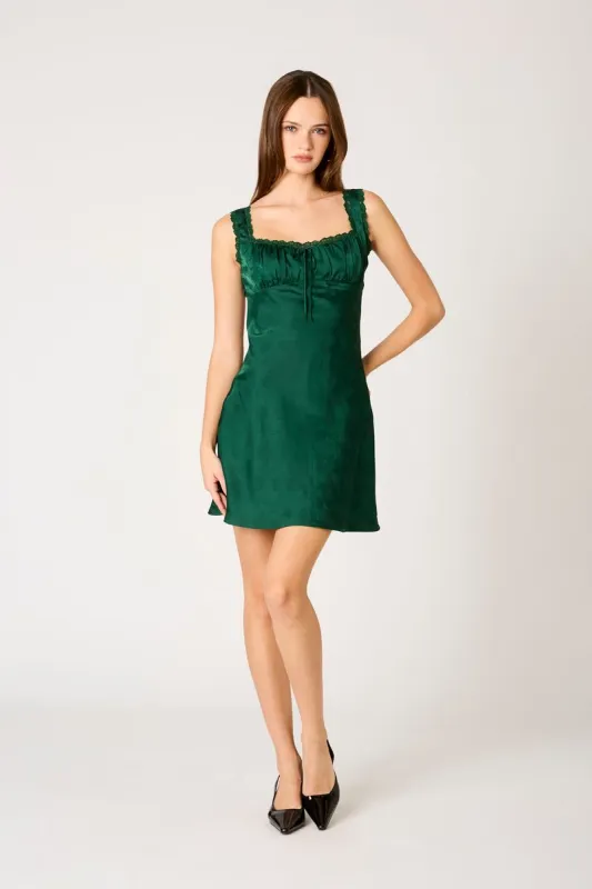 Satin Milkmaid Mini Dress sold by Cotton Candy LA