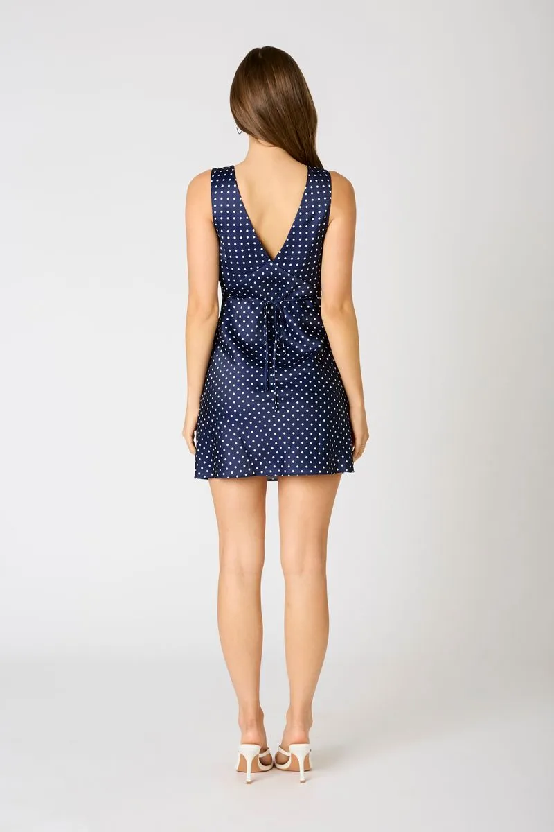 Satin Bias Polka Dot Mini Dress sold by Cotton Candy LA product image thumbnail 3