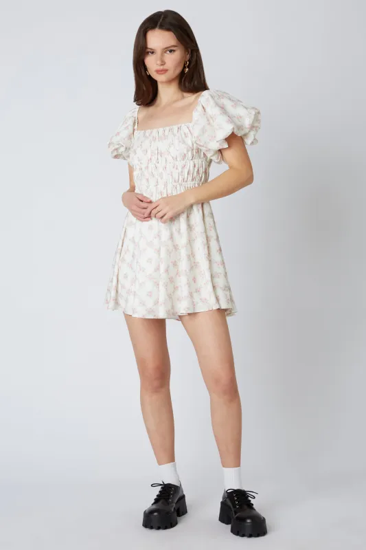 Floral Puff Sleeve Mini Dress sold by Cotton Candy LA