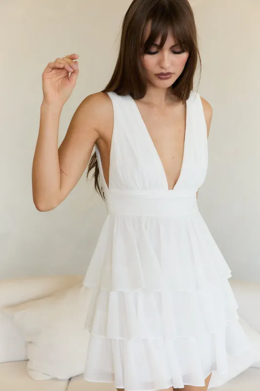 V Neck Tiered Mini Dress sold by Cotton Candy LA