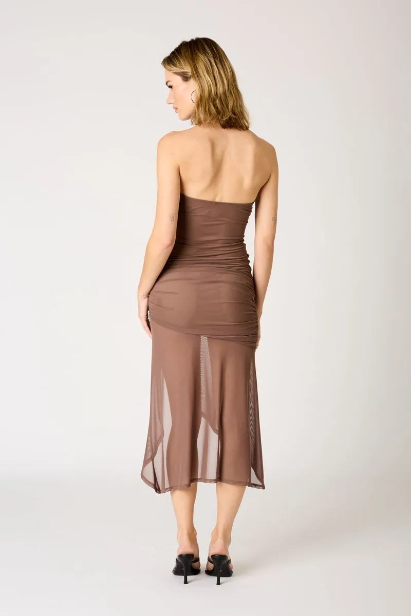 Strapless Ruched Asymmetrical Dress sold by Cotton Candy LA product image thumbnail 3