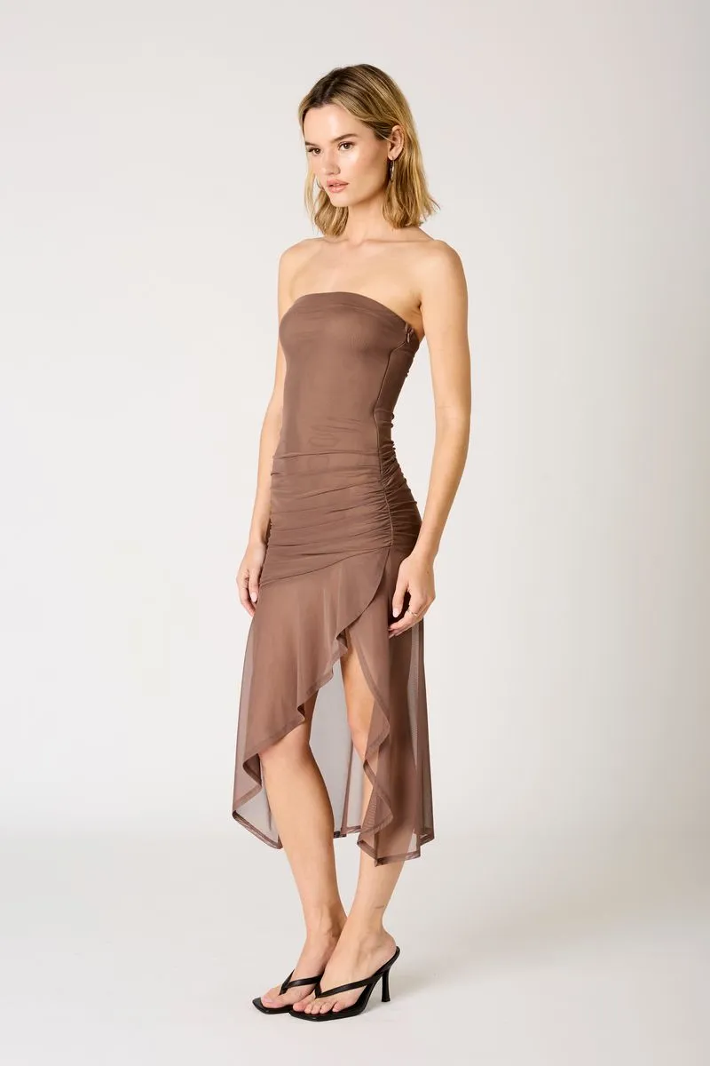 Strapless Ruched Asymmetrical Dress sold by Cotton Candy LA product image thumbnail 2