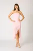 Strapless Ruched Asymmetrical Dress sold by Cotton Candy LA