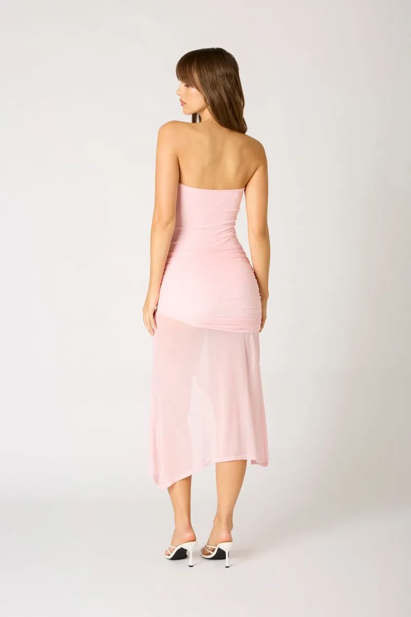 Strapless Ruched Asymmetrical Dress sold by Cotton Candy LA product image thumbnail 4
