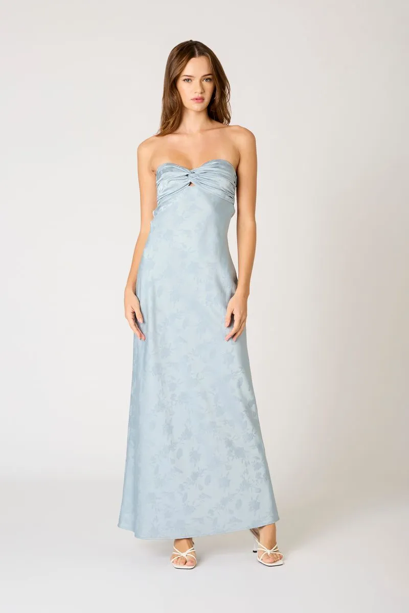 Jacquard Strapless Satin Maxi Dress sold by Cotton Candy LA