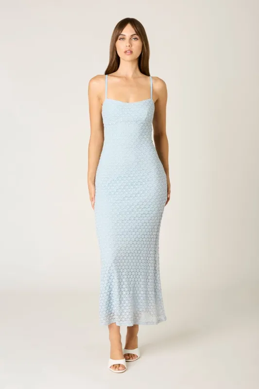 Textured Mesh Midi Dress sold by Cotton Candy LA