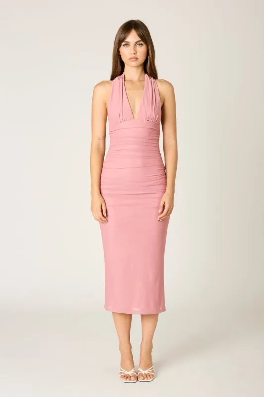 Ruched Mesh Midi Dress sold by Cotton Candy LA