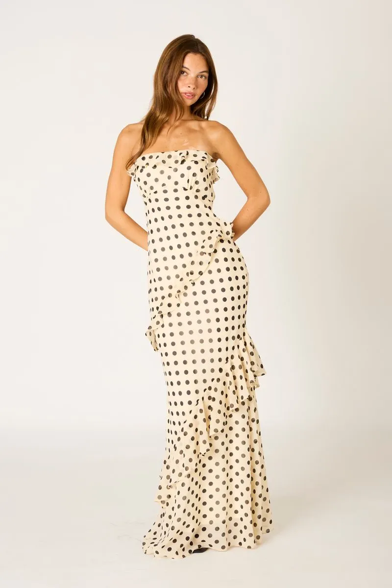 Polka Dot Cascade Maxi Dress sold by Cotton Candy LA