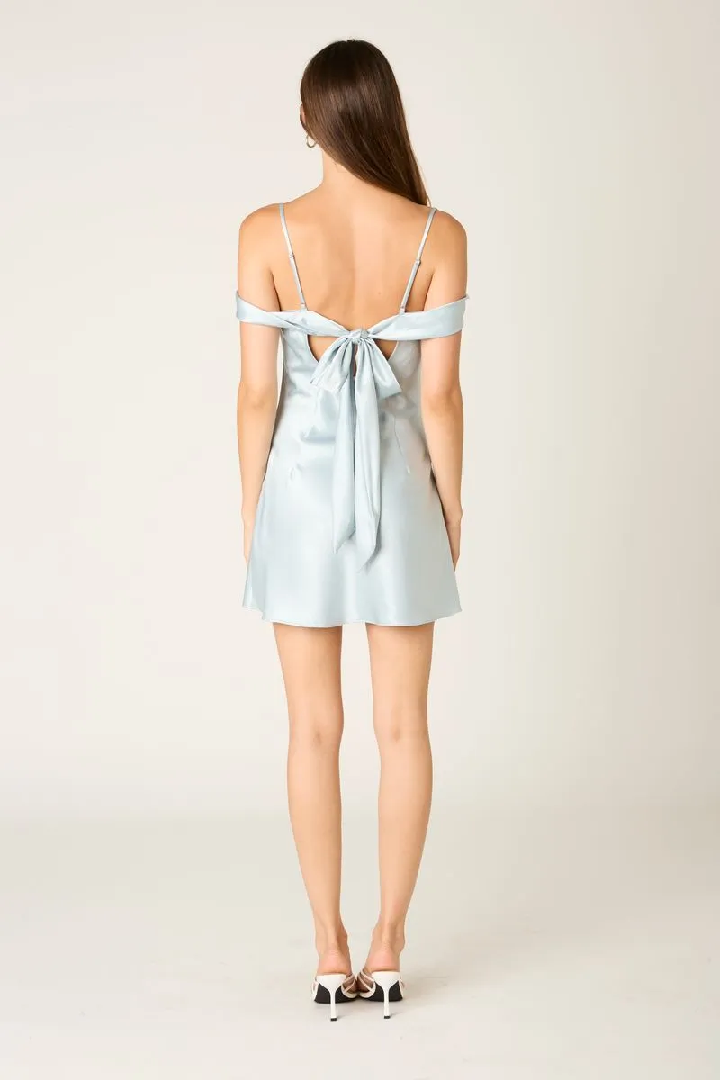 Satin Off The Shoulder Mini Dress sold by Cotton Candy LA product image thumbnail 3