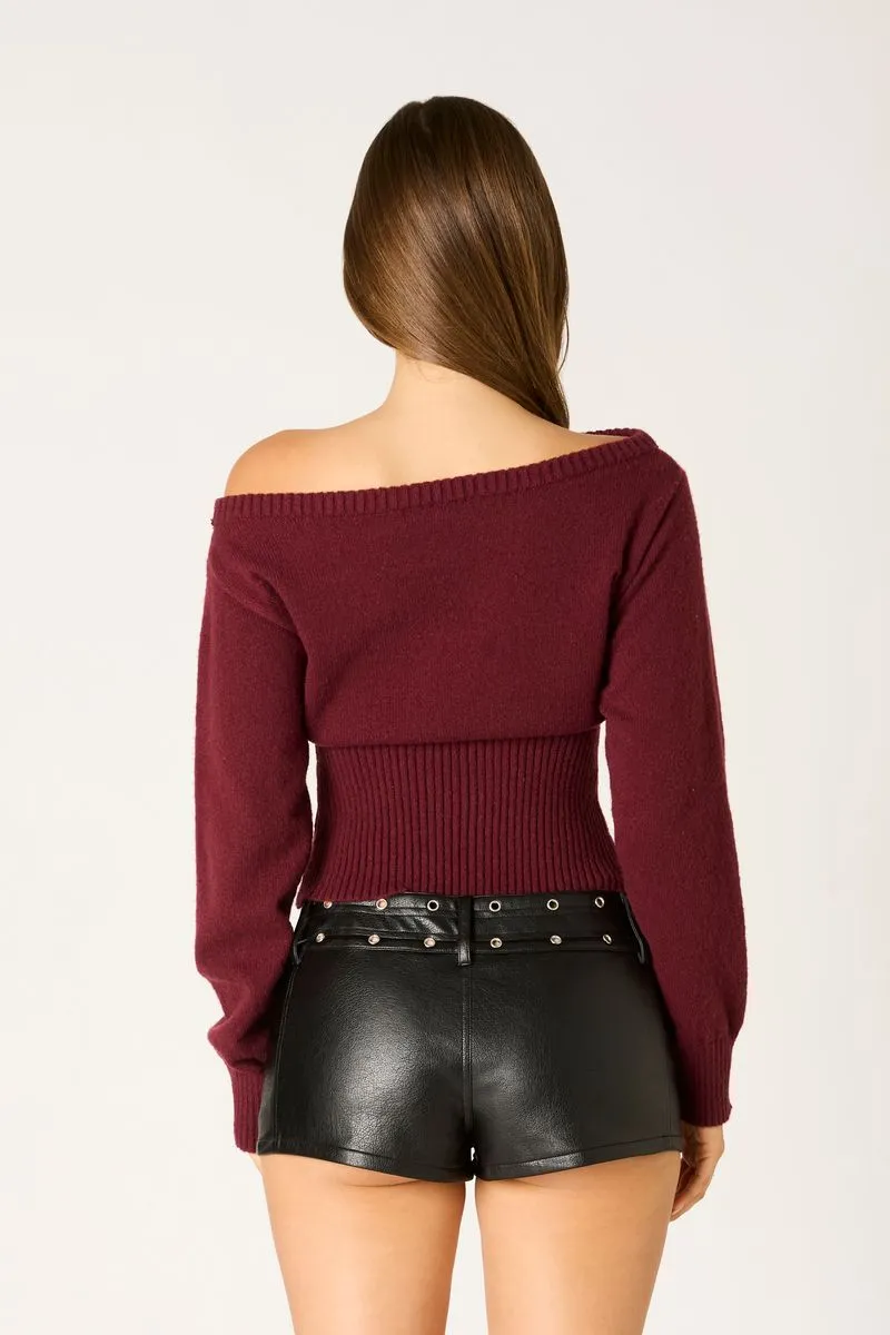 Off-Shoulder Sweater Top sold by Cotton Candy LA product image thumbnail 3