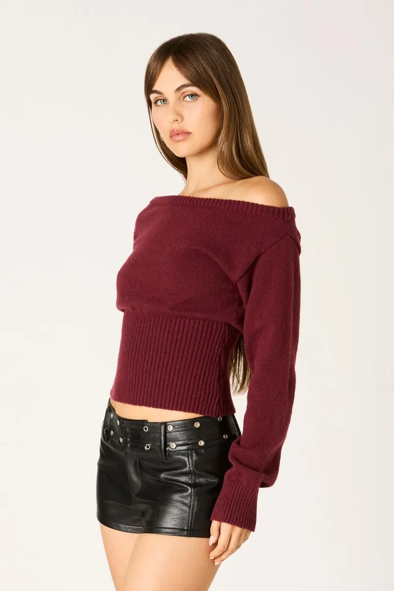 Off-Shoulder Sweater Top sold by Cotton Candy LA product image thumbnail 2
