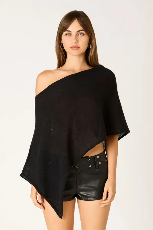 Asymmetric Sheer Knit Poncho sold by Cotton Candy LA