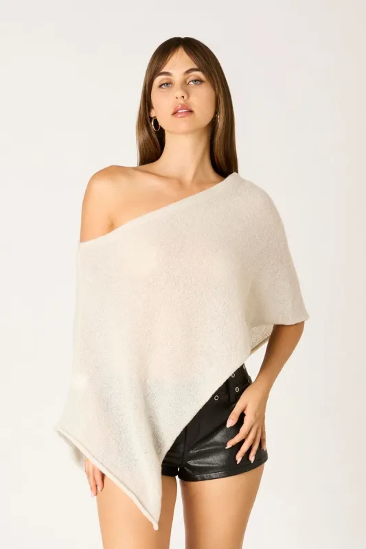 Asymmetric Sheer Knit Poncho sold by Cotton Candy LA