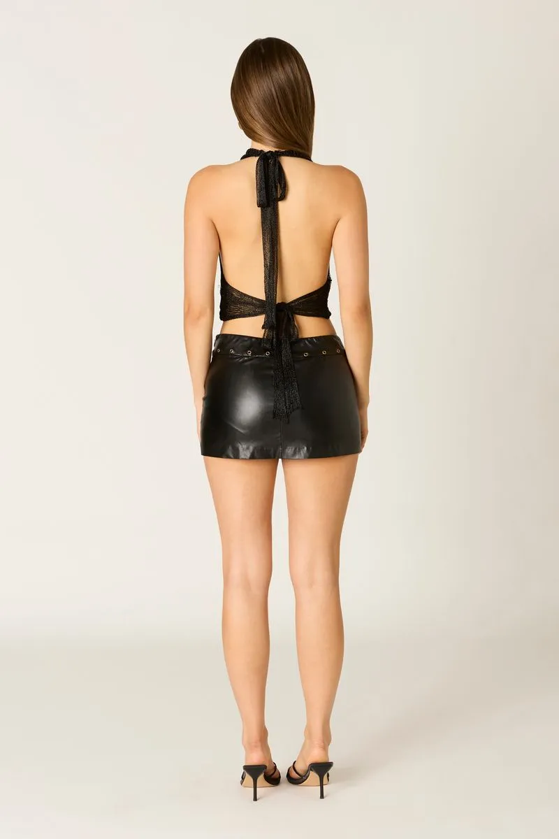 Faux Leather Grommet Mini Skirt sold by Cotton Candy LA product image thumbnail 5