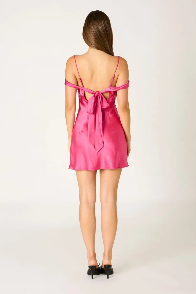 Satin Off The Shoulder Mini Dress sold by Cotton Candy LA product image thumbnail 4