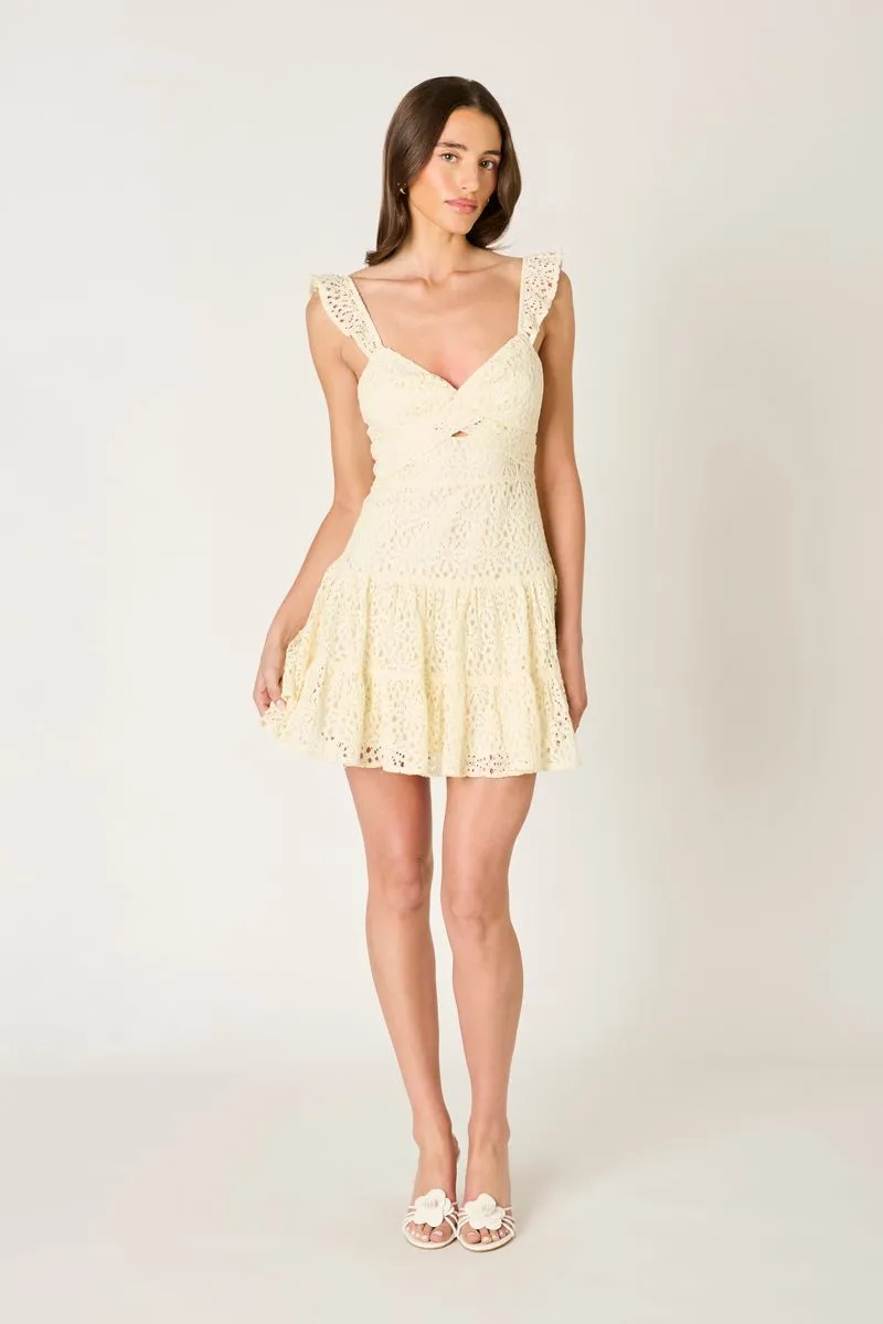 Ruffle Strap Eyelet Mini Dress sold by Cotton Candy LA product image thumbnail 2