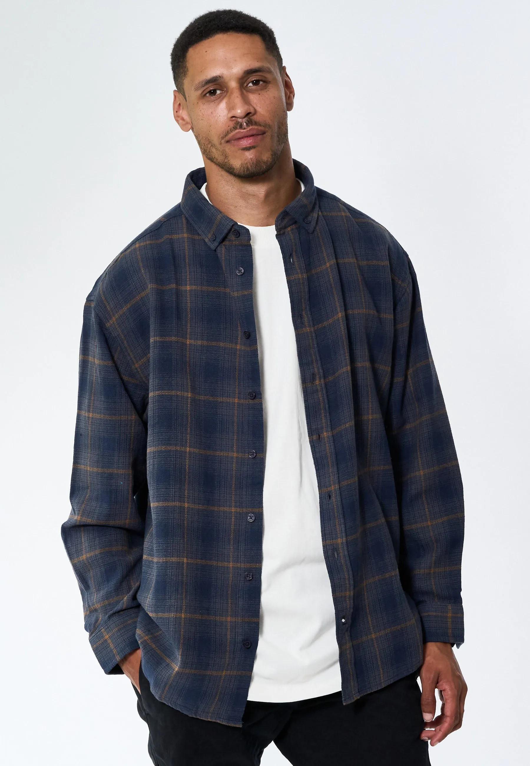 Shirt flanel Check - Navy/Grey sold by Legends product image thumbnail 4