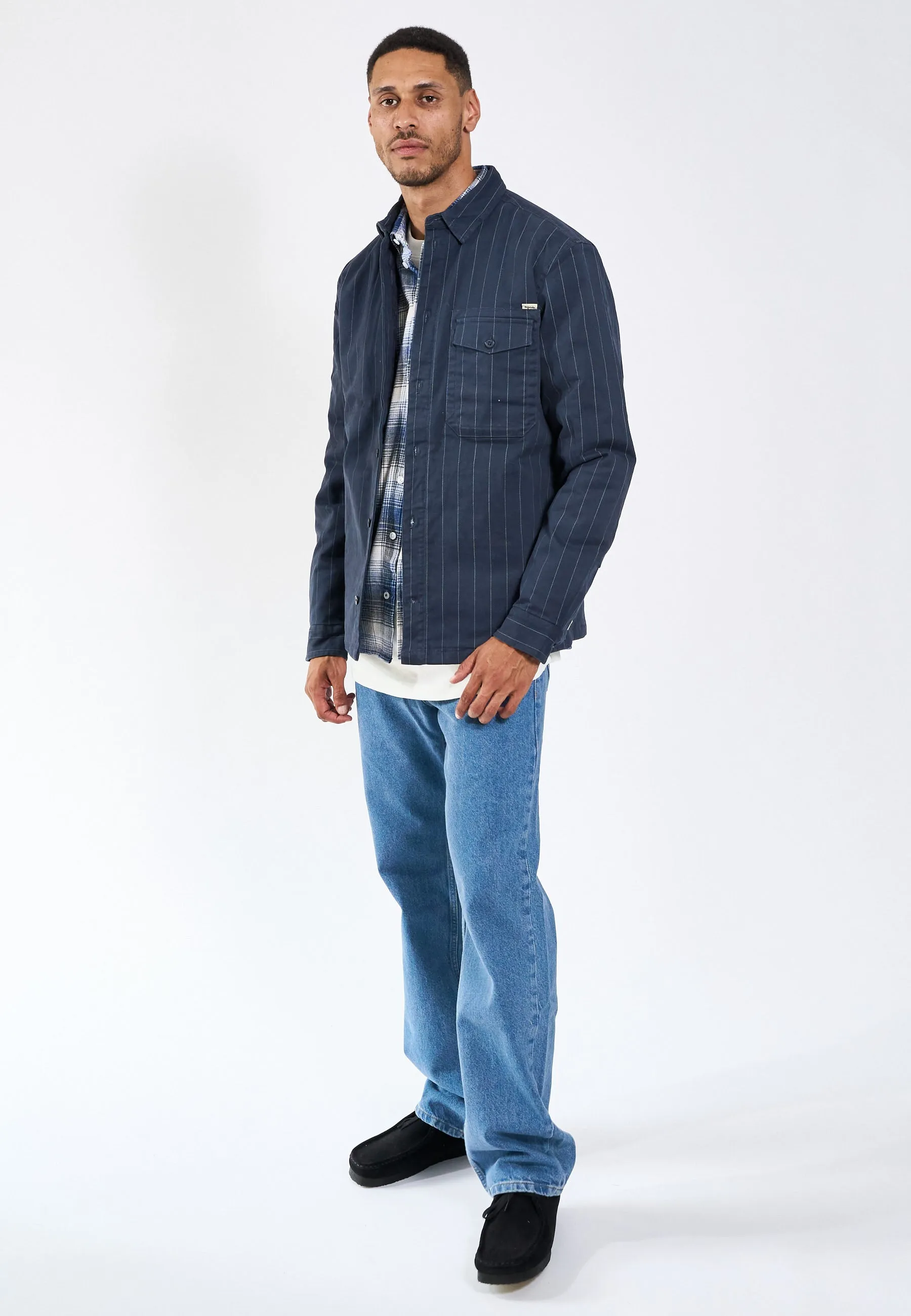 Humphrey Pinstripe quilt overshirt - Charcoal sold by Legends product image thumbnail 3