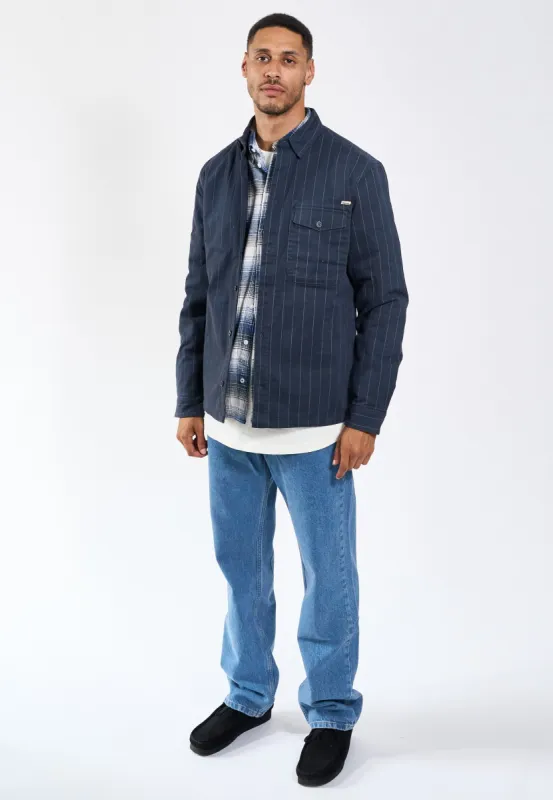 Humphrey Pinstripe quilt overshirt - Charcoal sold by Legends