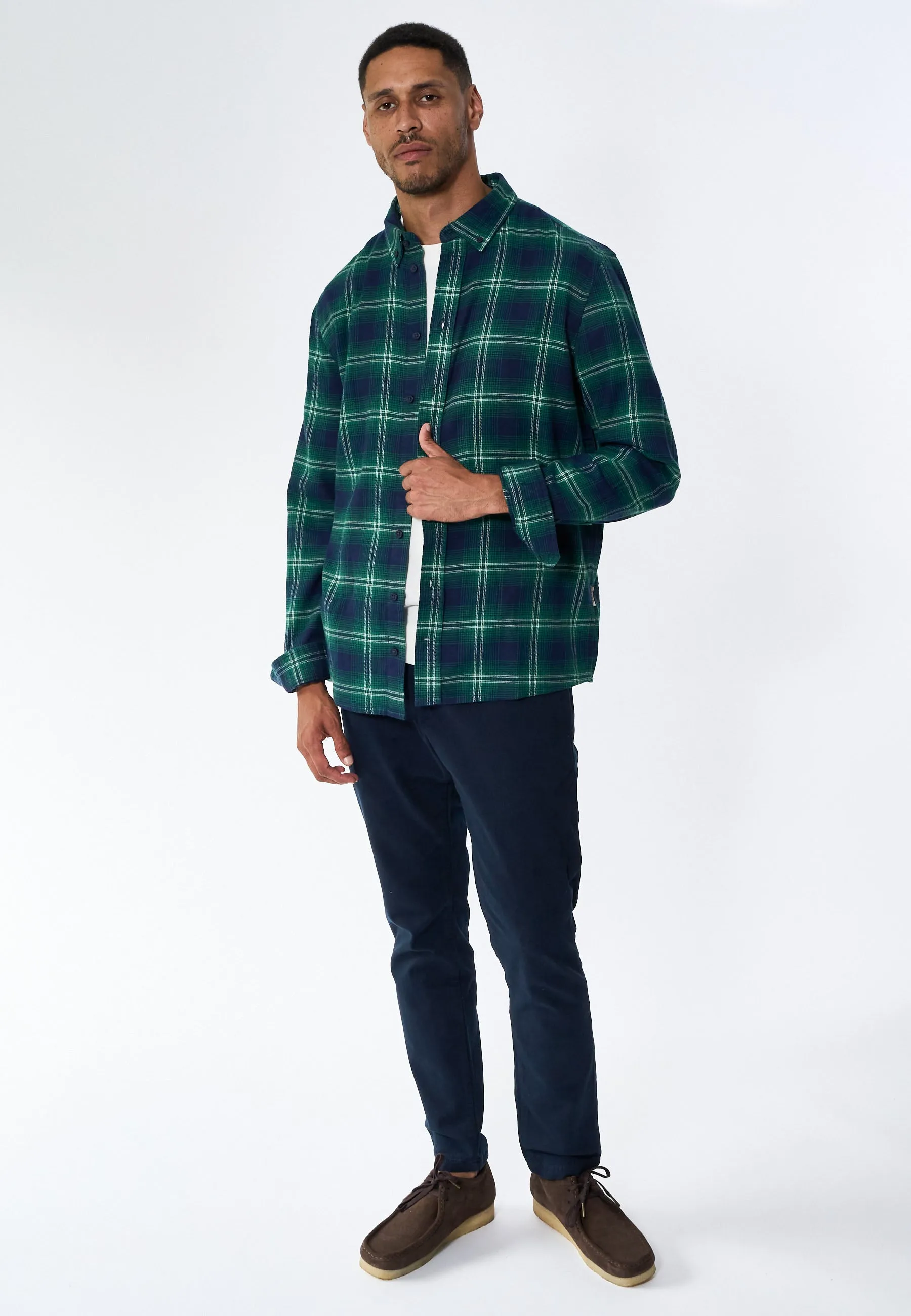 Humphrey Flannel check shirt - Varsity Green sold by Legends product image thumbnail 3
