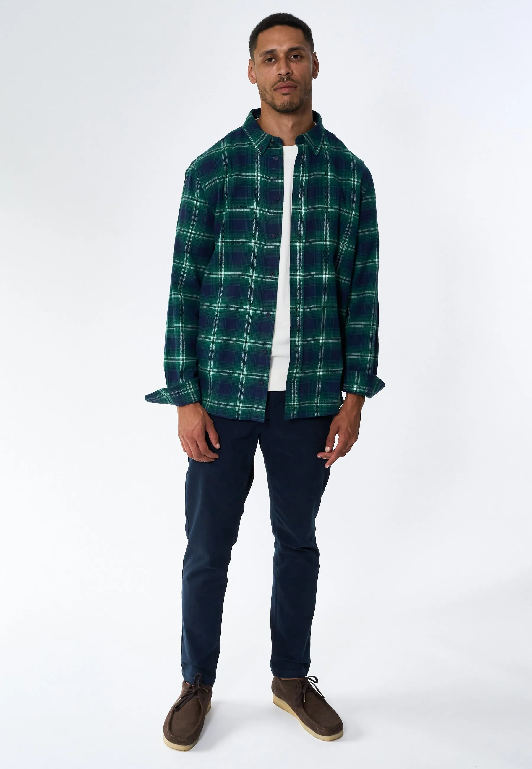 Humphrey Flannel check shirt - Varsity Green sold by Legends product image thumbnail 2
