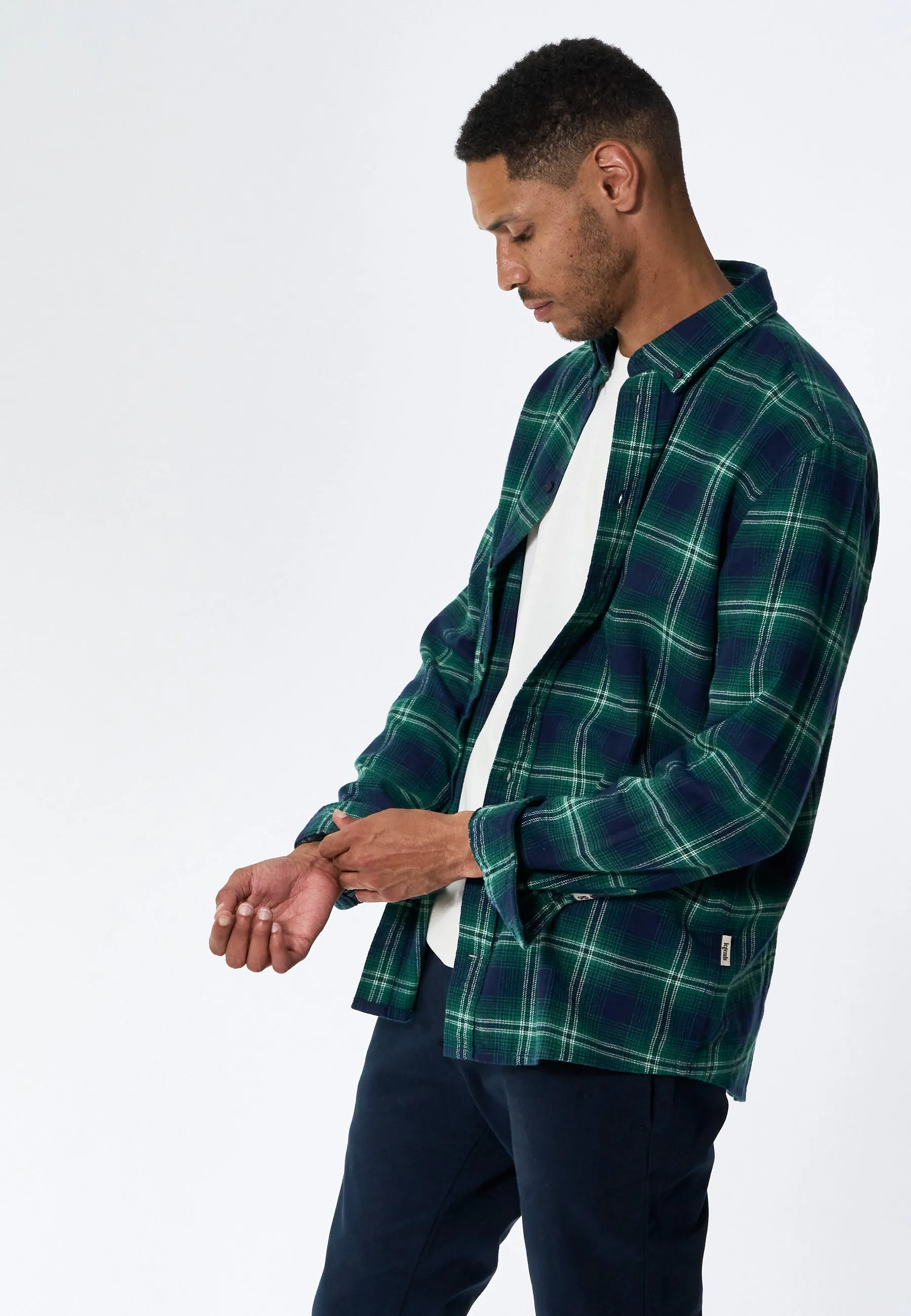 Humphrey Flannel check shirt - Varsity Green sold by Legends product image thumbnail 5