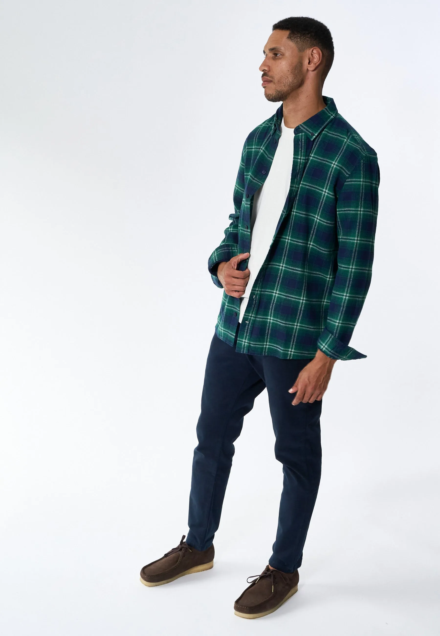 Humphrey Flannel check shirt - Varsity Green sold by Legends product image thumbnail 4