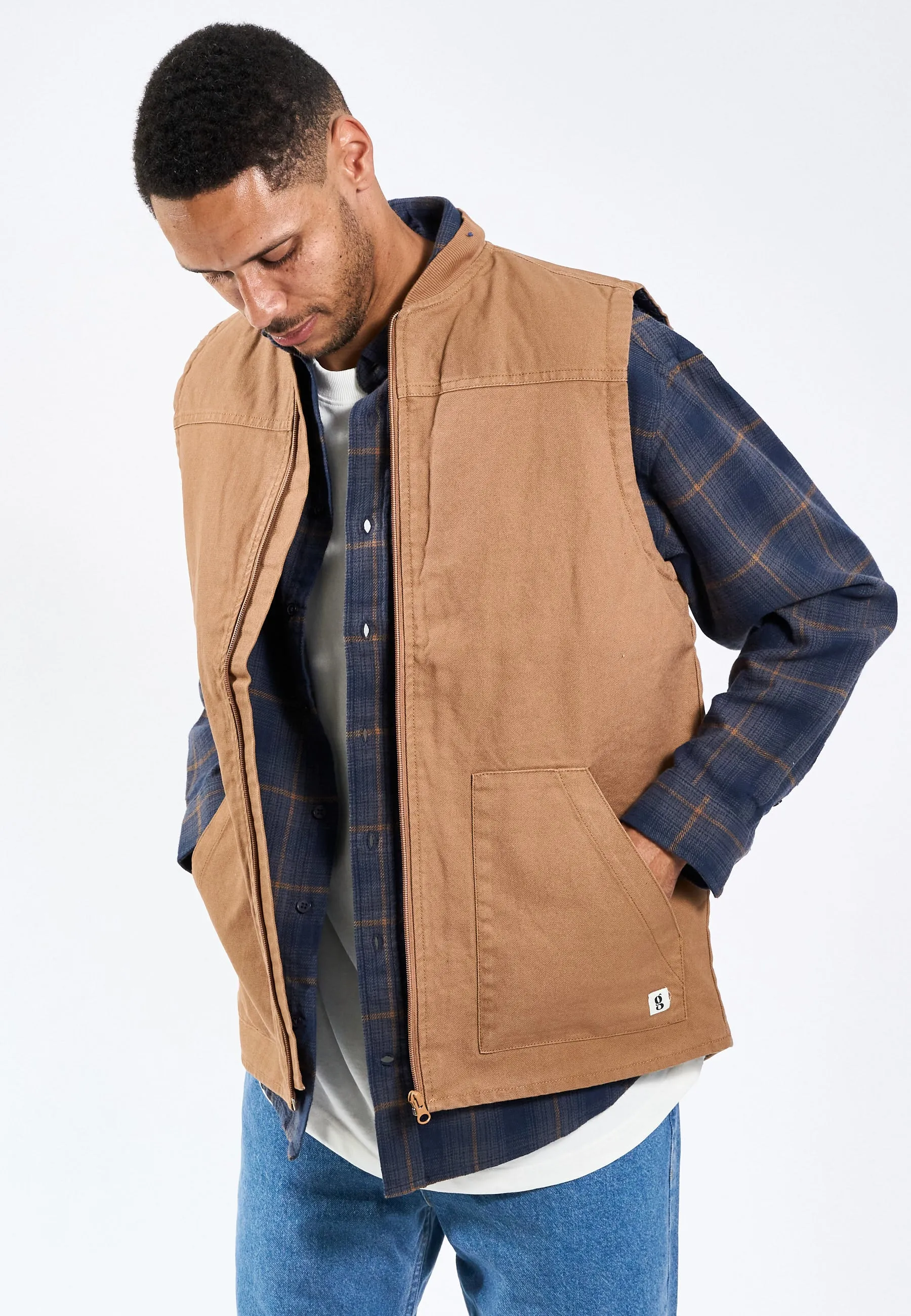Heavy Canvas Vest - Sepia Tint Brown sold by Legends product image thumbnail 4