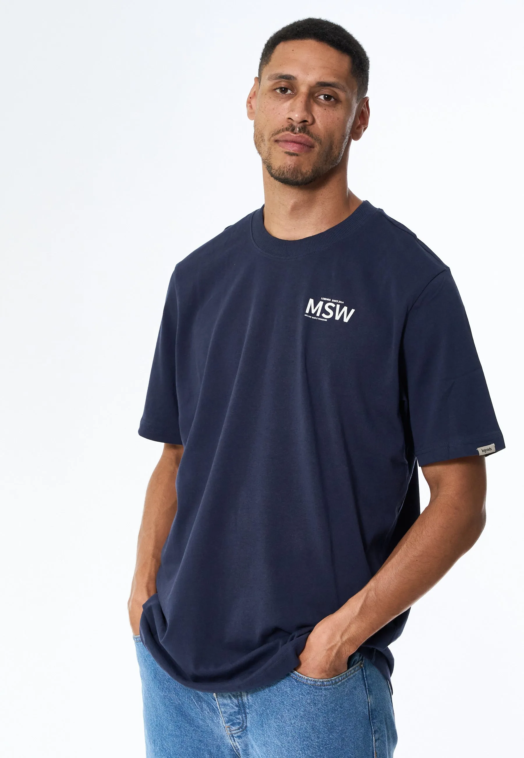 Bruce Text 3 tee - Navy Sea sold by Legends product image thumbnail 5