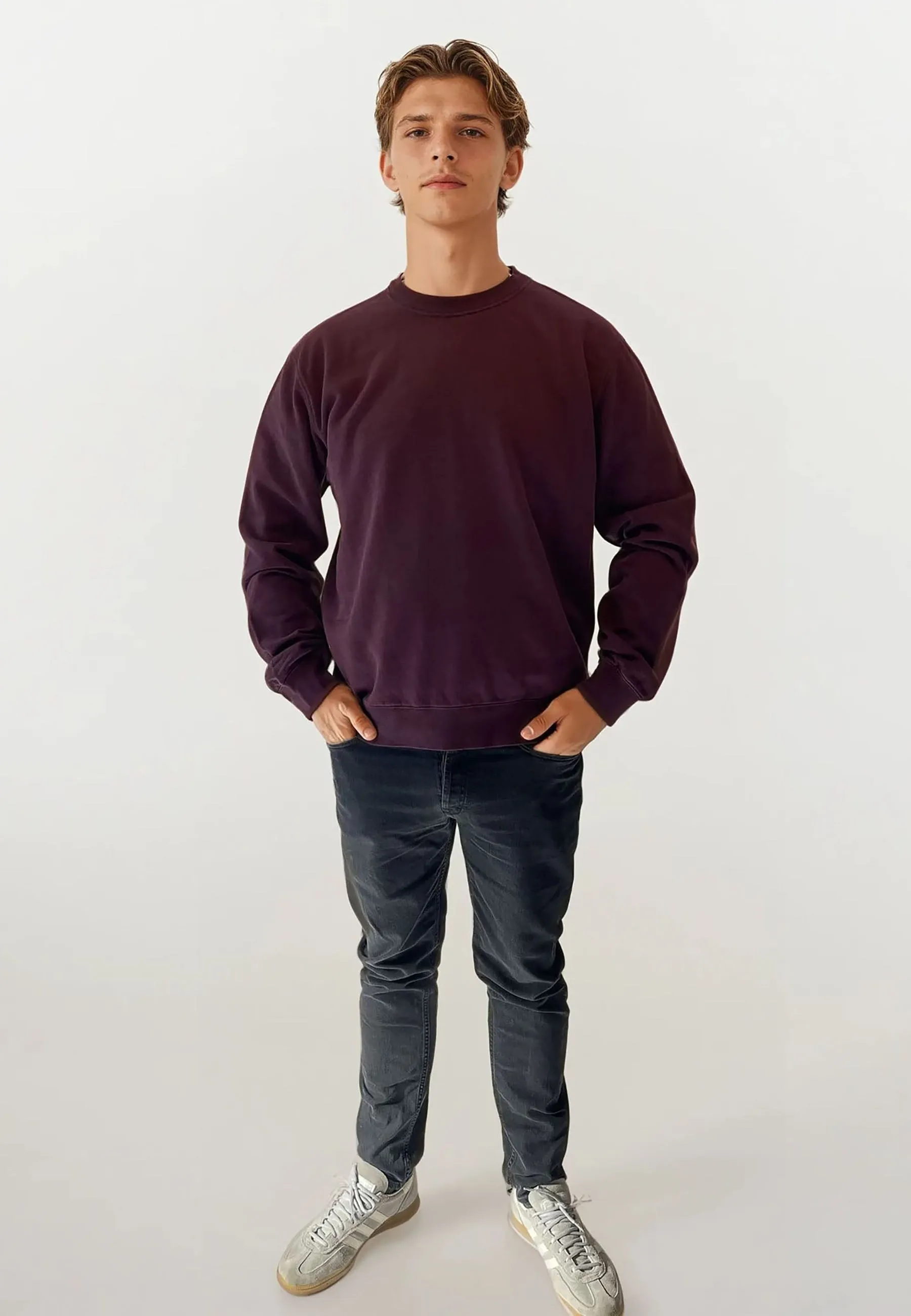 Johannes Crewneck Garment Dyed - Plum sold by Legends