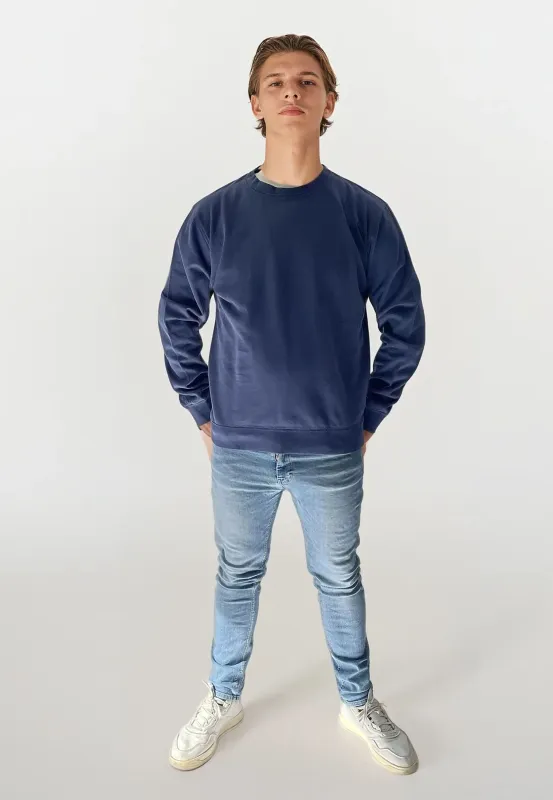Johannes Crewneck Garment Dyed - Indigo sold by Legends